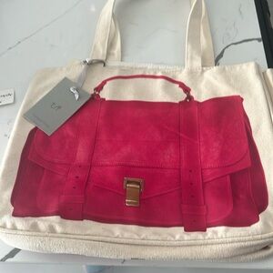New with tag Thursday Friday tote bag hot pink printed canvas